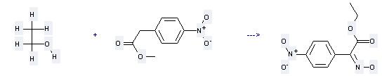 Benzeneacetic acid, 4-nitro-, methyl ester can react with ethanol to get hydroxyimino-(4-nitro-phenyl)-acetic acid ethyl ester. 